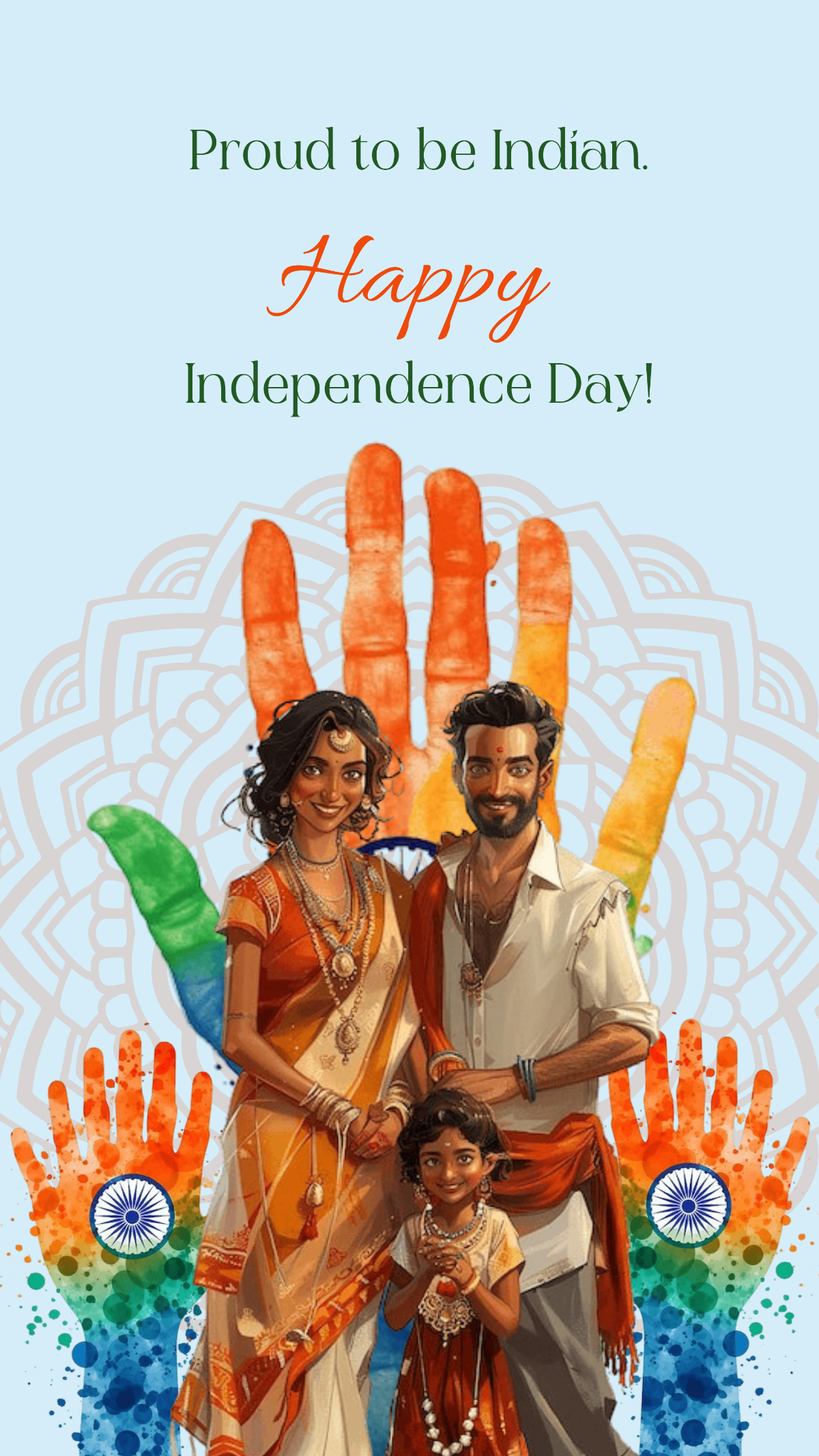 Free Portrait India Independence Day Background Template