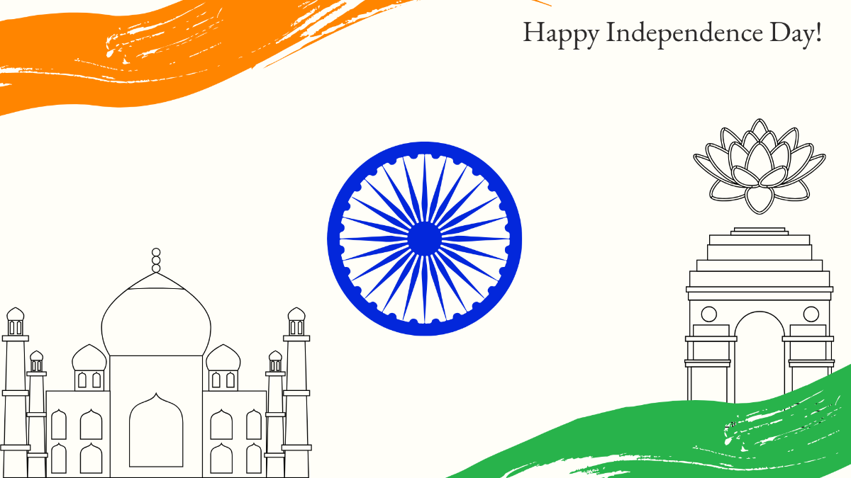 Free India Independence Day Drawing Background Template