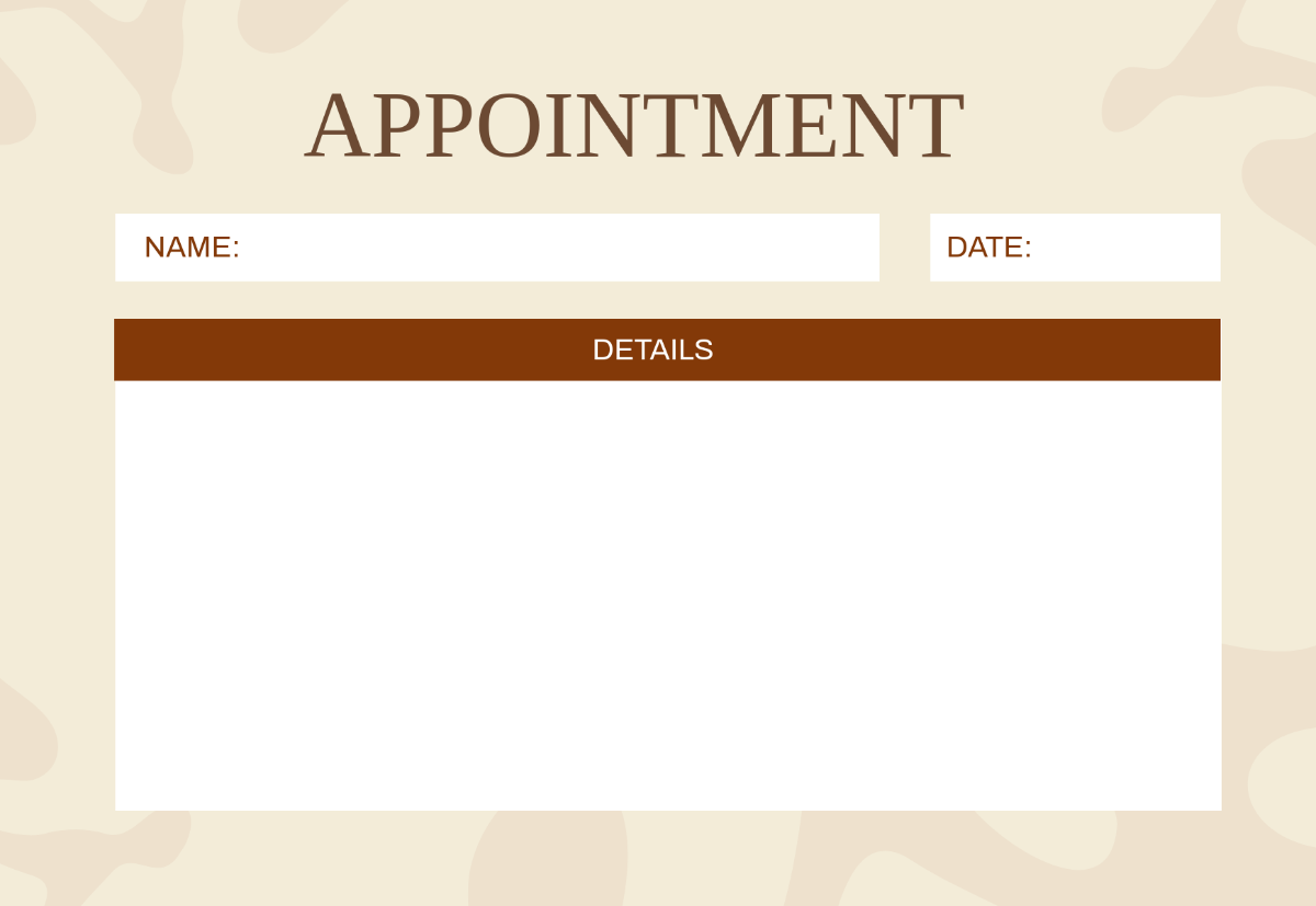 Free Minimalist Appointment Template