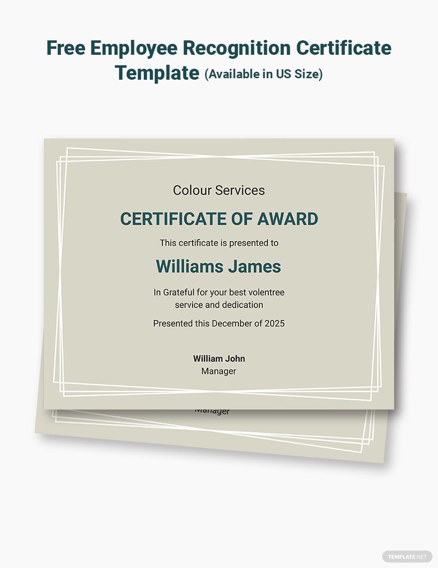 Free Volunteer Recognition Certificate Template Template