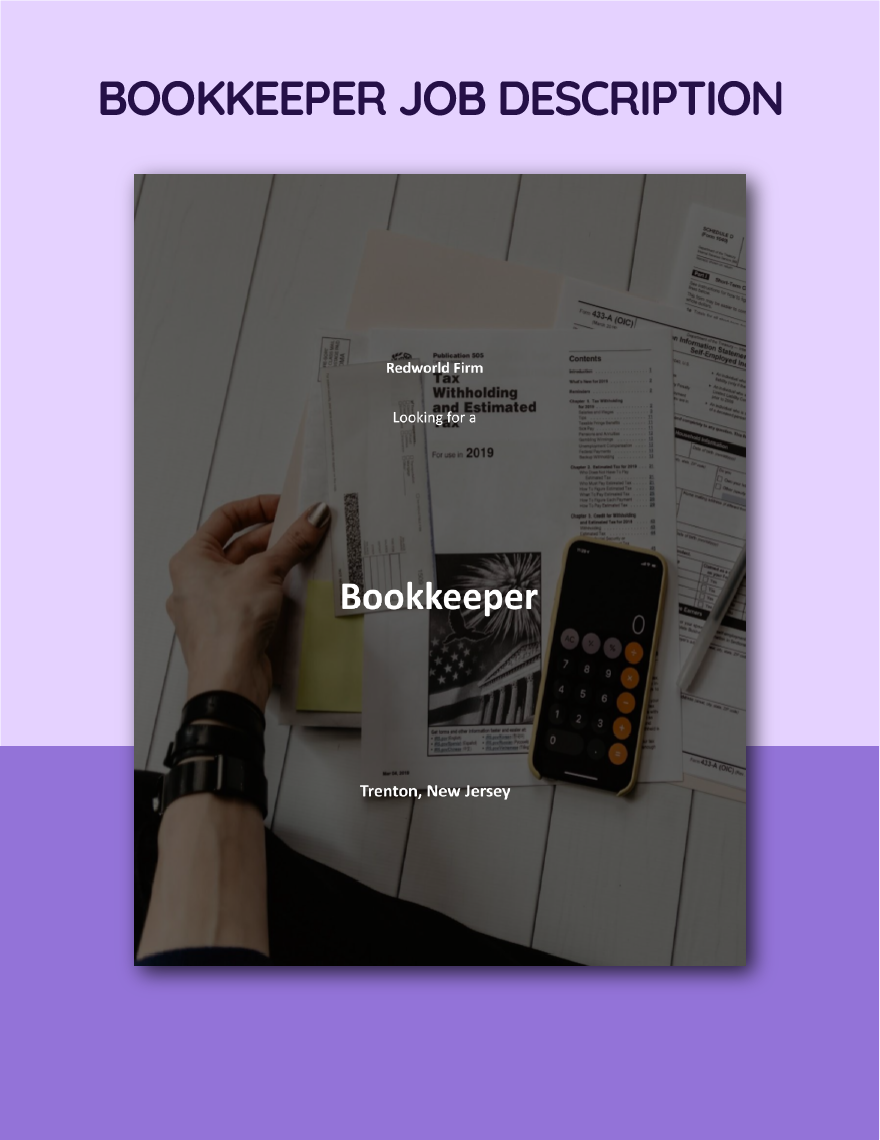 Bookkeeper Job Description Sample