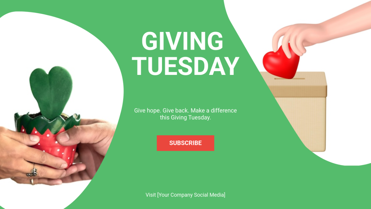 Free Giving Tuesday YouTube Ad Template to Edit Online