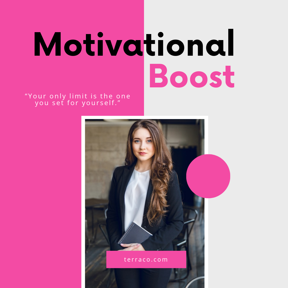 Free Pink Motivational Linkedin Post Template