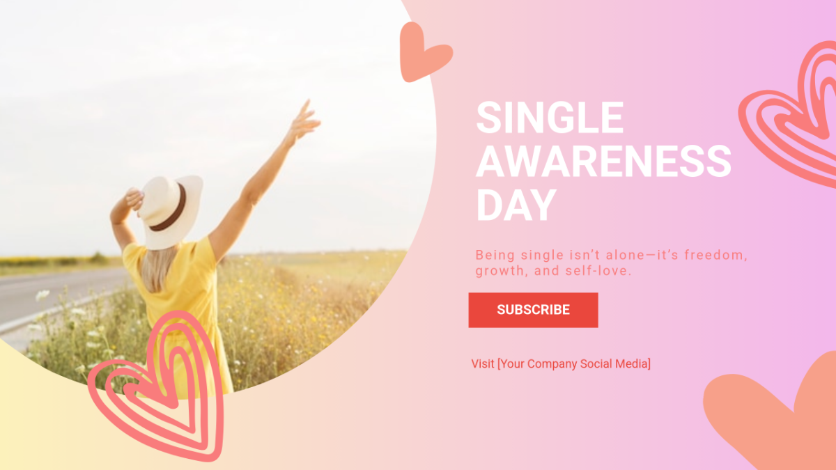 Free Single Awareness Day Quote YouTube Ad Template to Edit Online