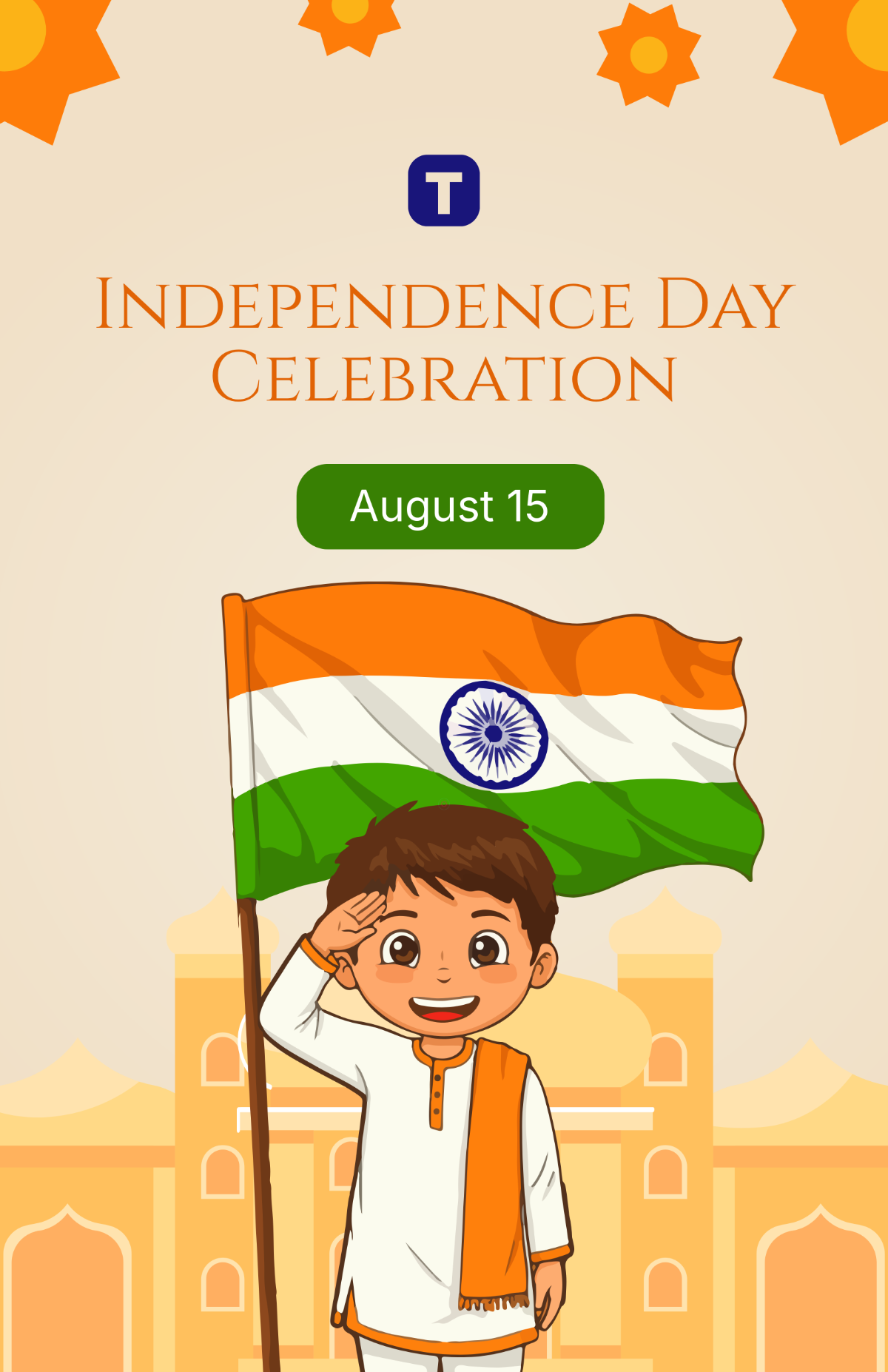 Free India Independence Day Poster Design Template to Edit Online