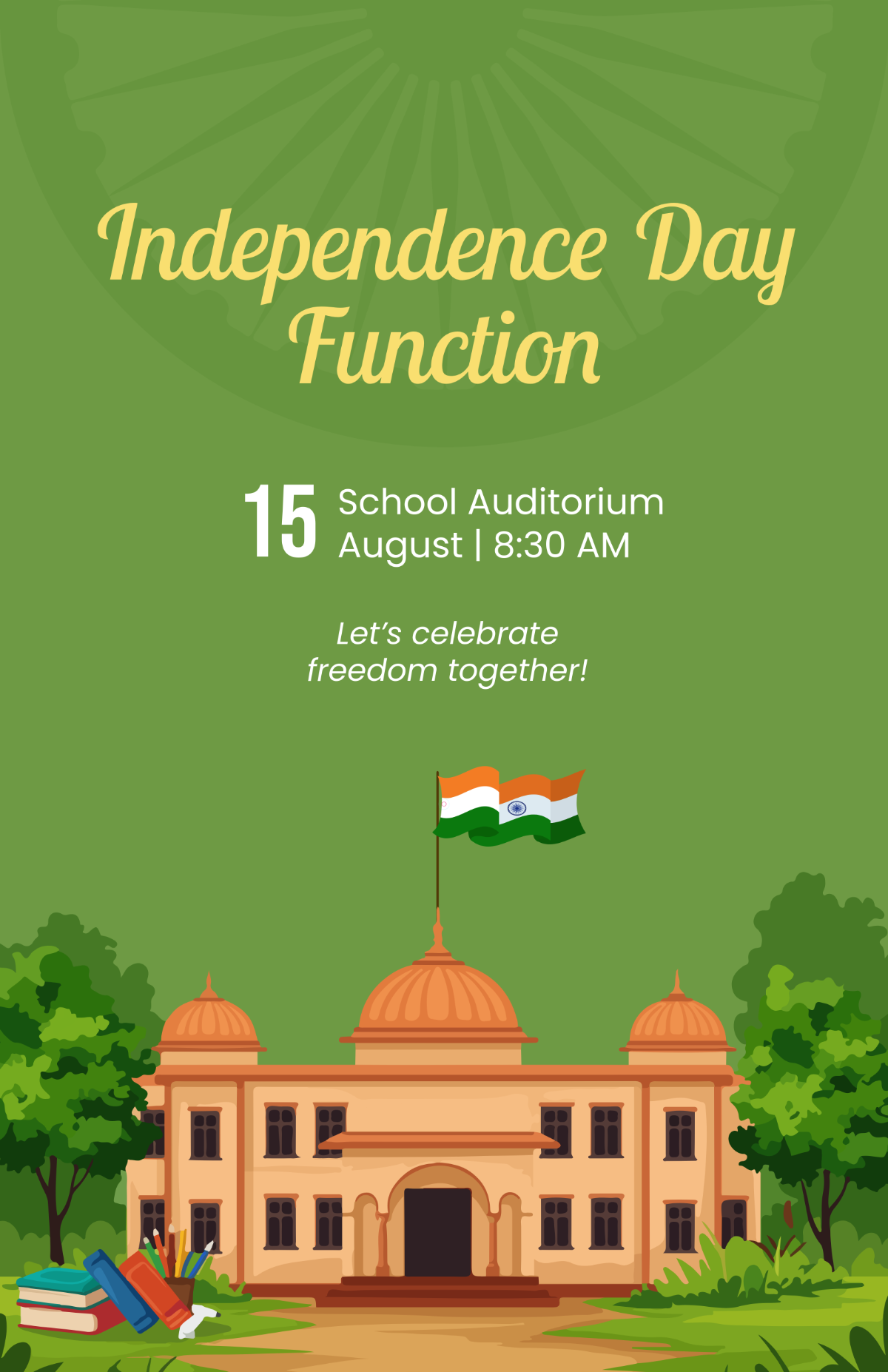 Free India Independence Day Poster for School Template to Edit Online