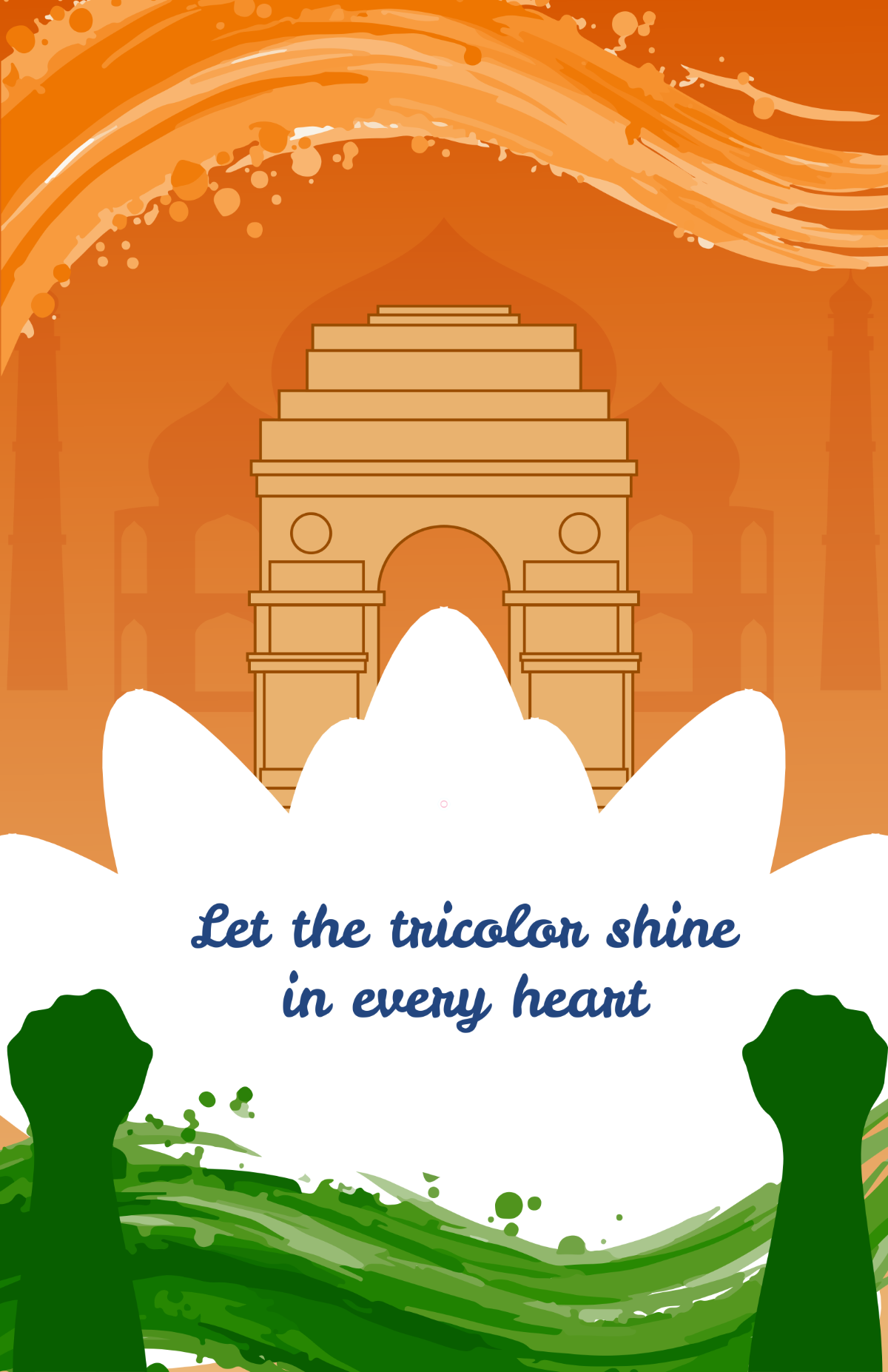 Free India Independence Day Poster Drawing Template to Edit Online