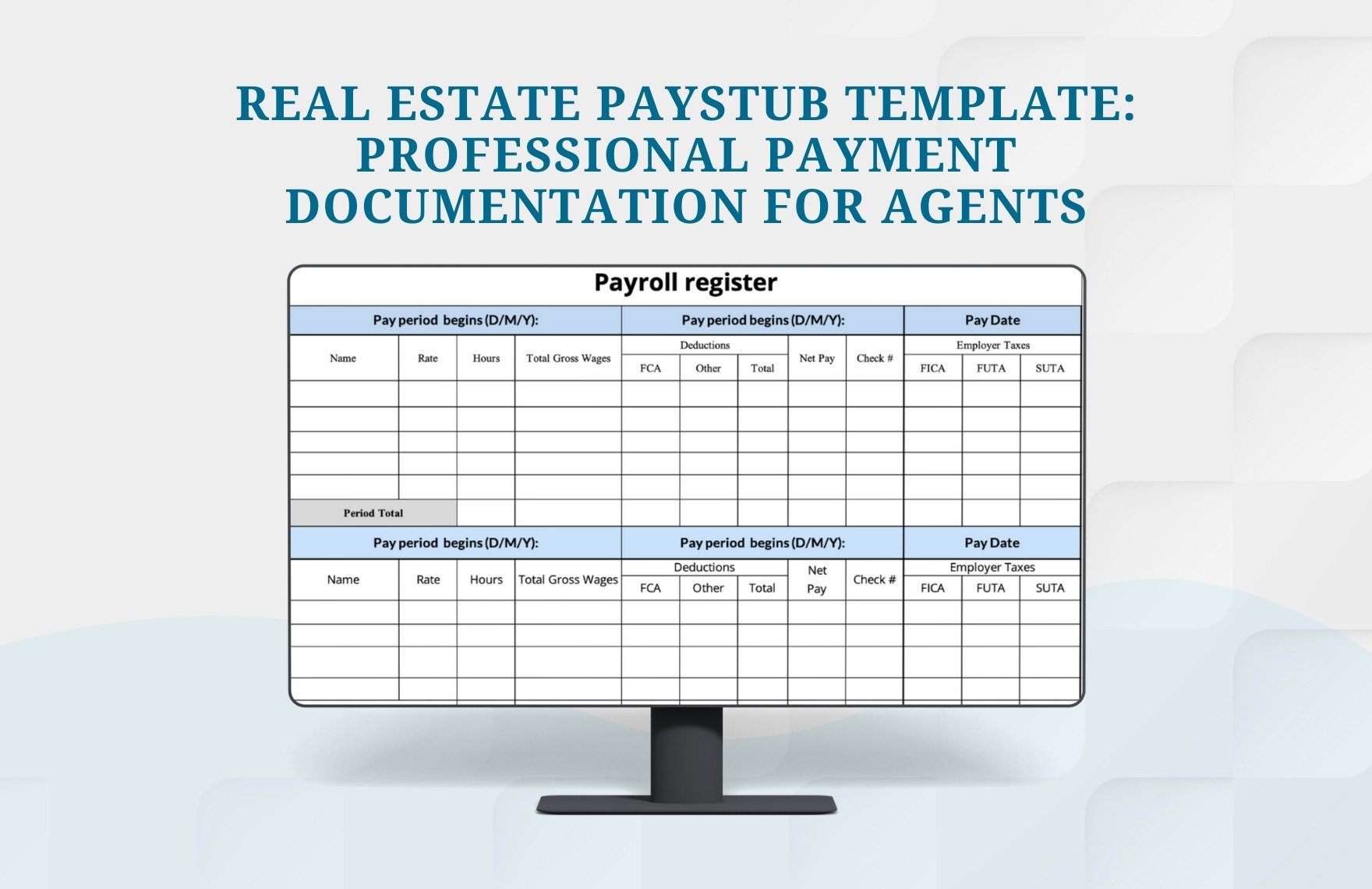 Real Estate PayStub Template