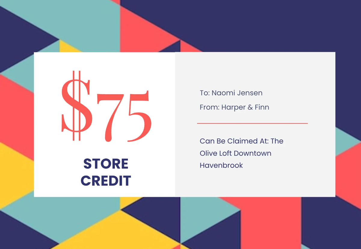 Free Colorful Half Fold Gift Card Template to Edit Online