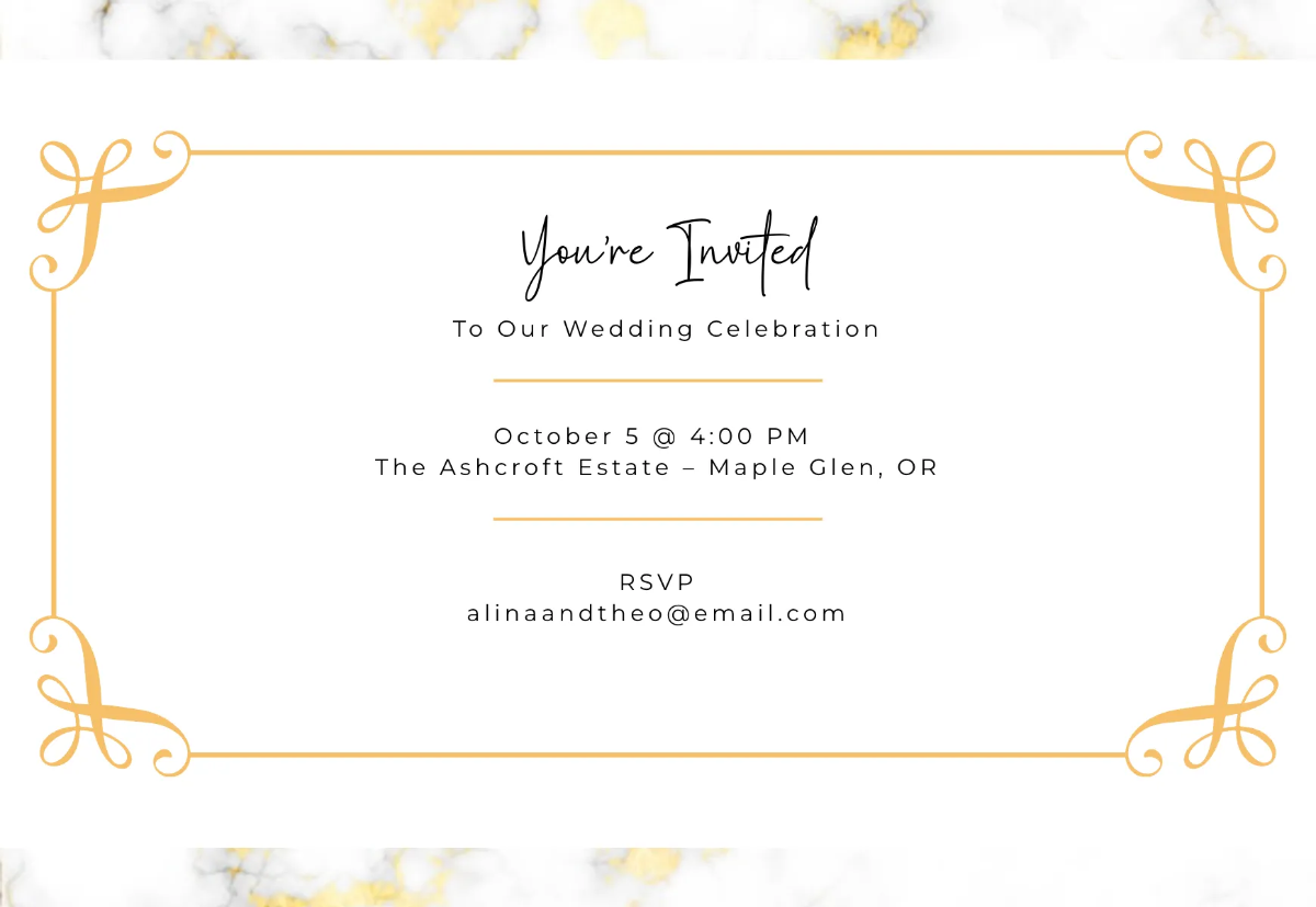 Free Half Fold Wedding Card Template to Edit Online