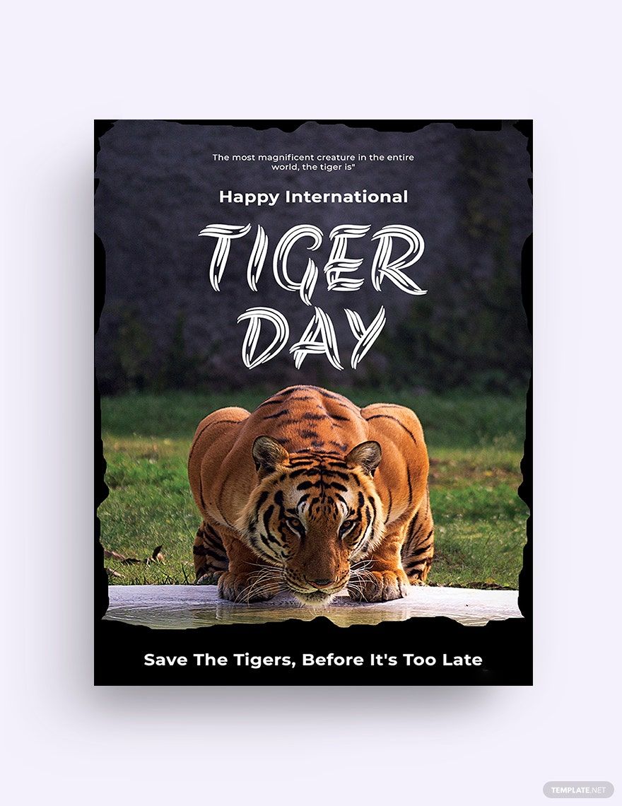 Free International Tiger Day Greeting Card Template