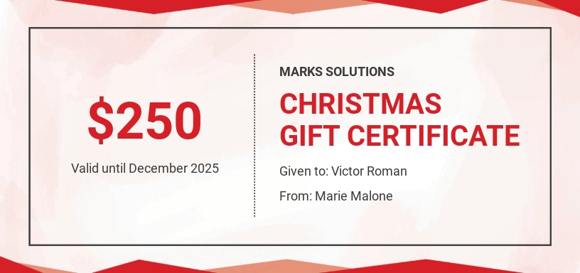 Customizable Gift Certificate Template - Word