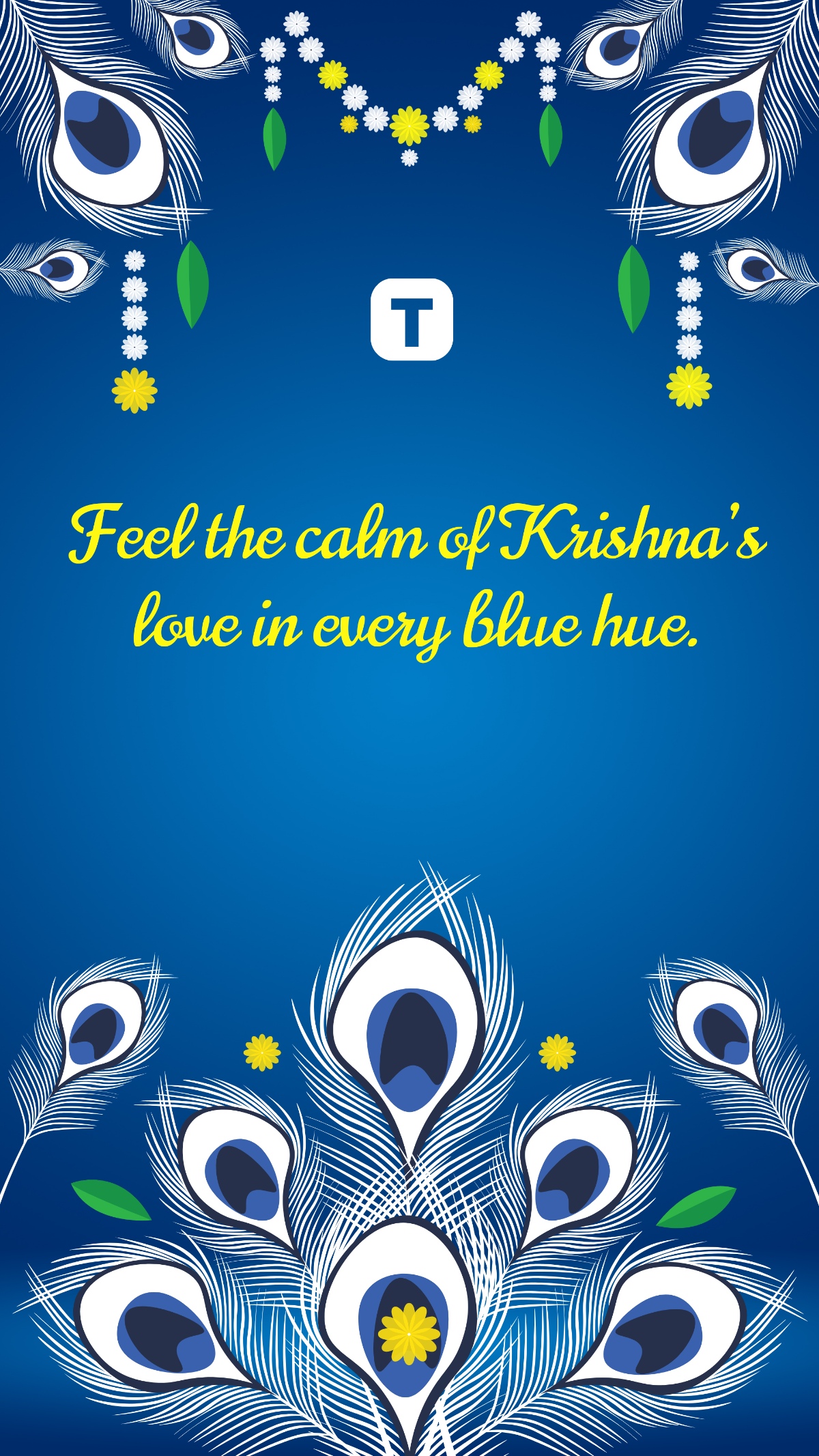Free Blue Janmashtami Quotes Poster Template