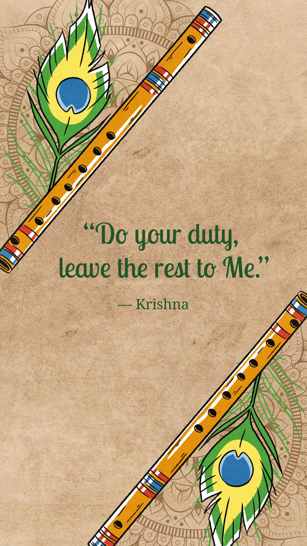 Free Simple Janmashtami Teachings Quotes Template