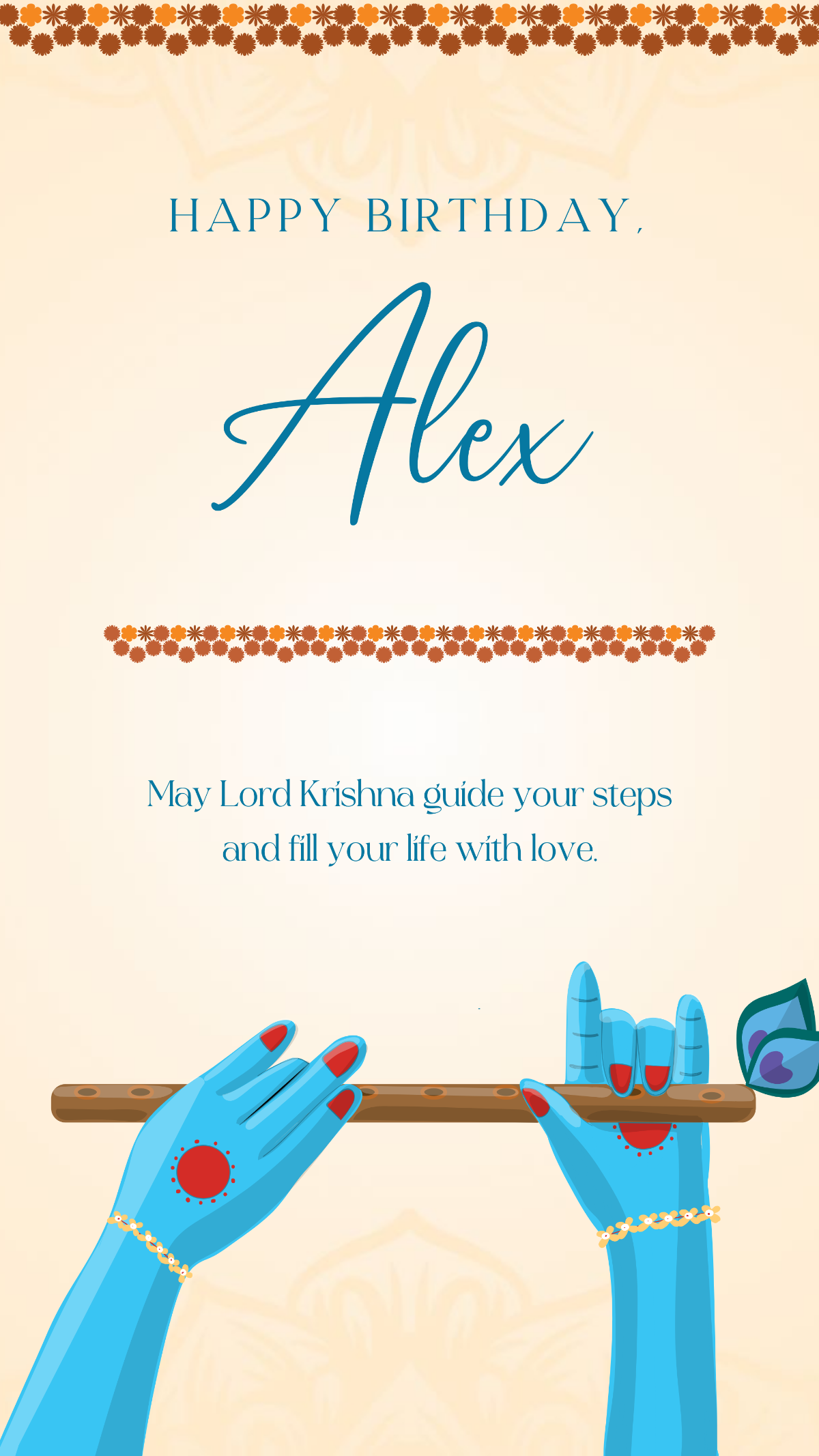 Free Modern Janmashtami Birthday Quotes Template