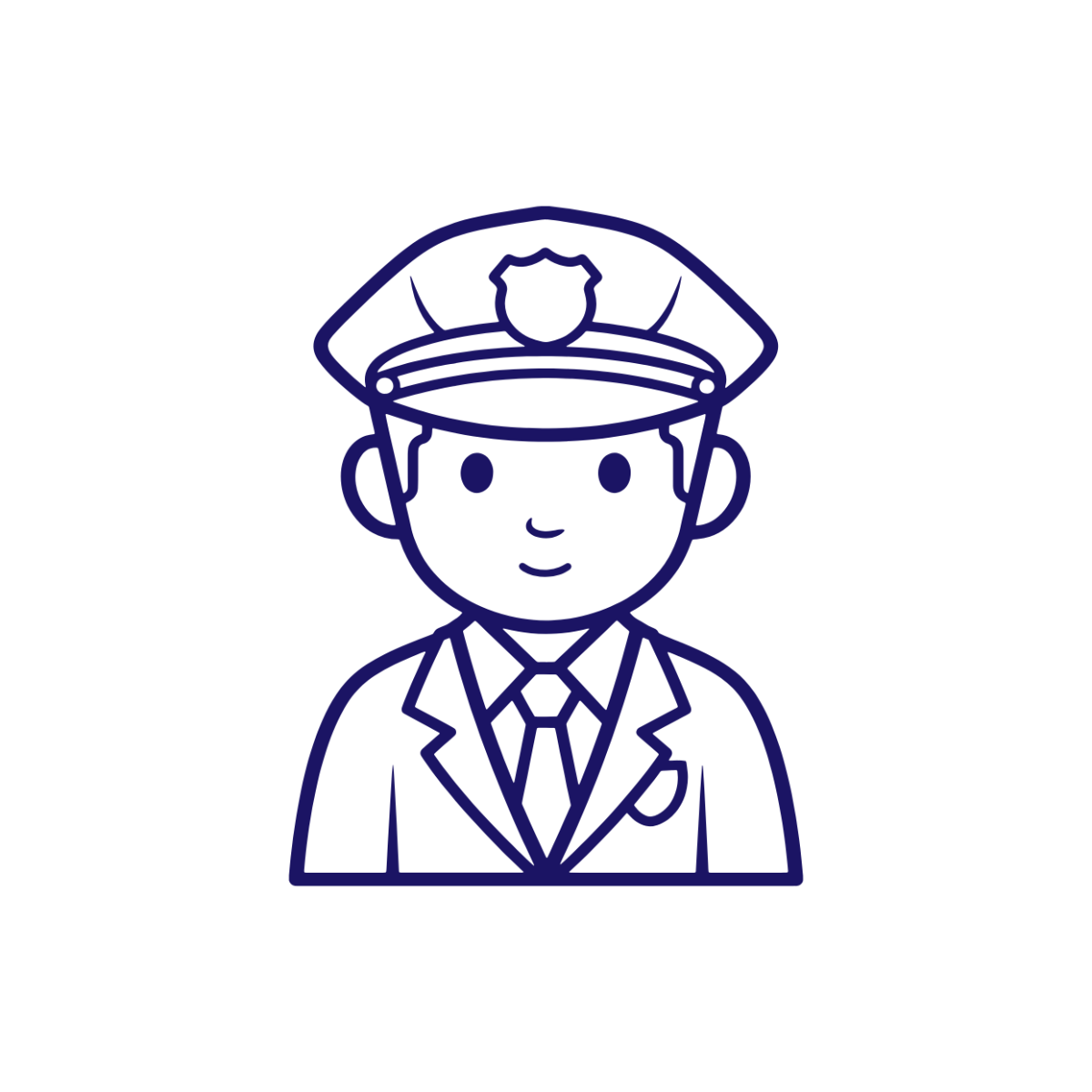 Free Blue Police Uniform Drawing Template