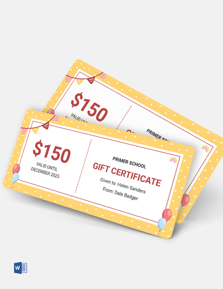 Gift Certificate for Kids Template - Word