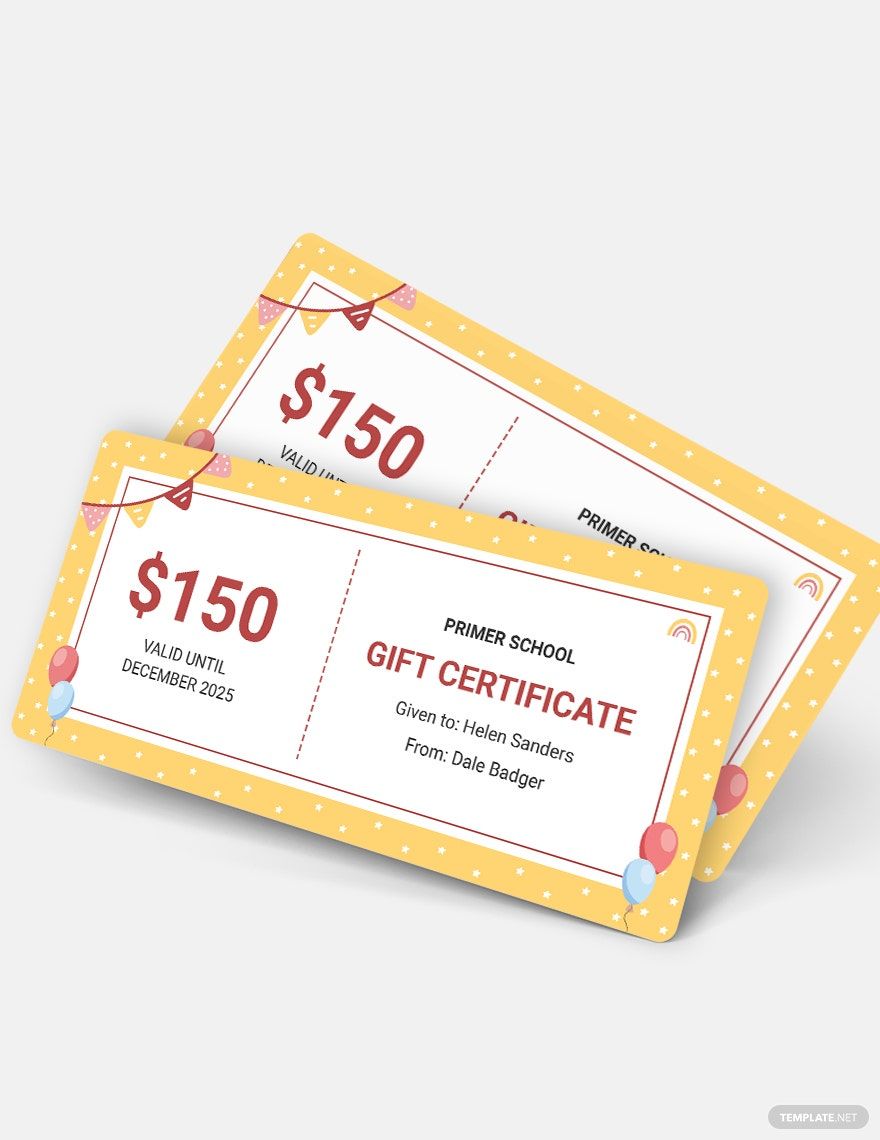 Gift Certificate for Kids Template
