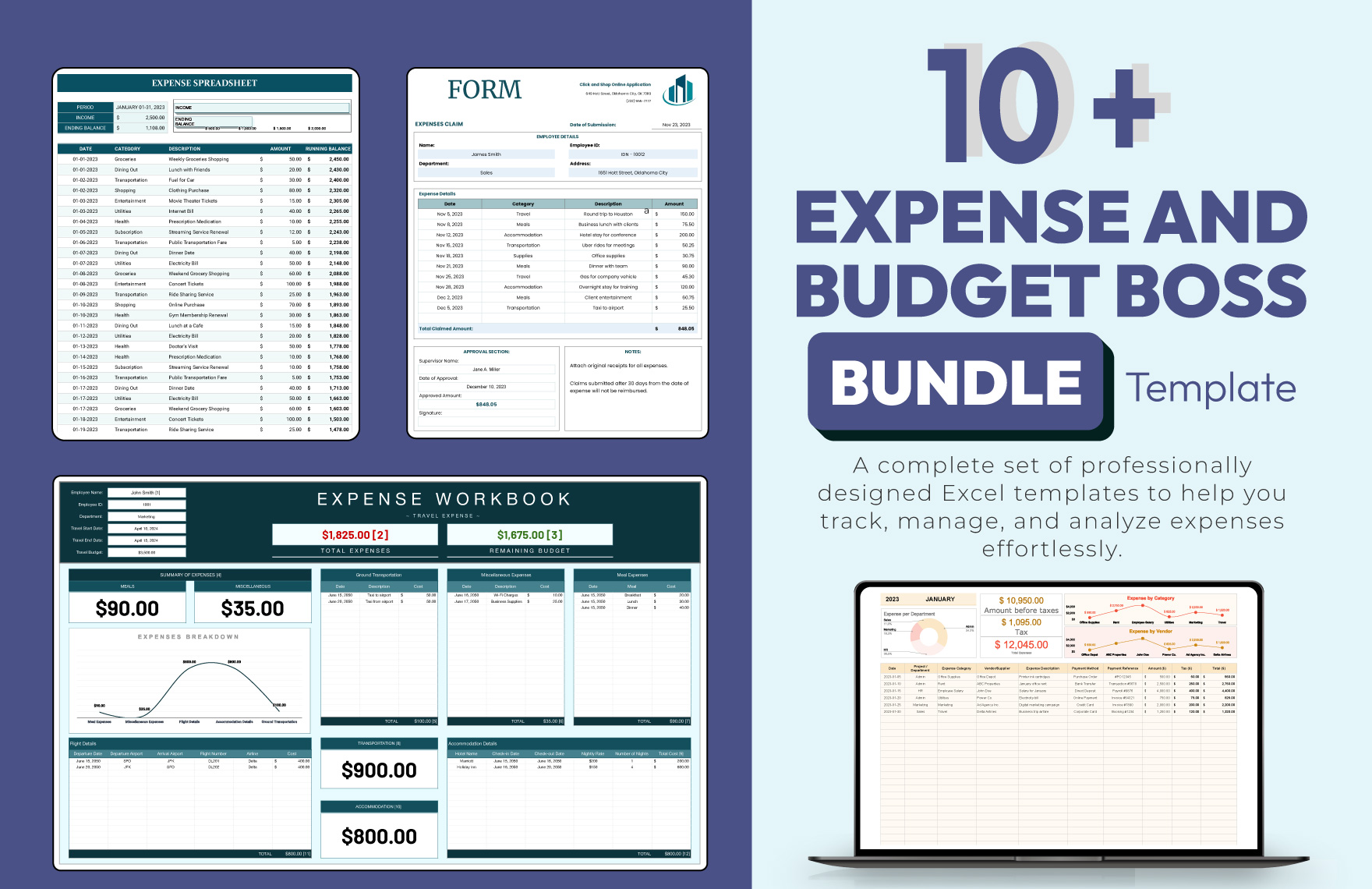 10+ Expense & Budget Boss Template Bundle