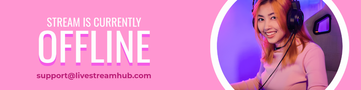 Free Pink Twitch Banner Overlay Template