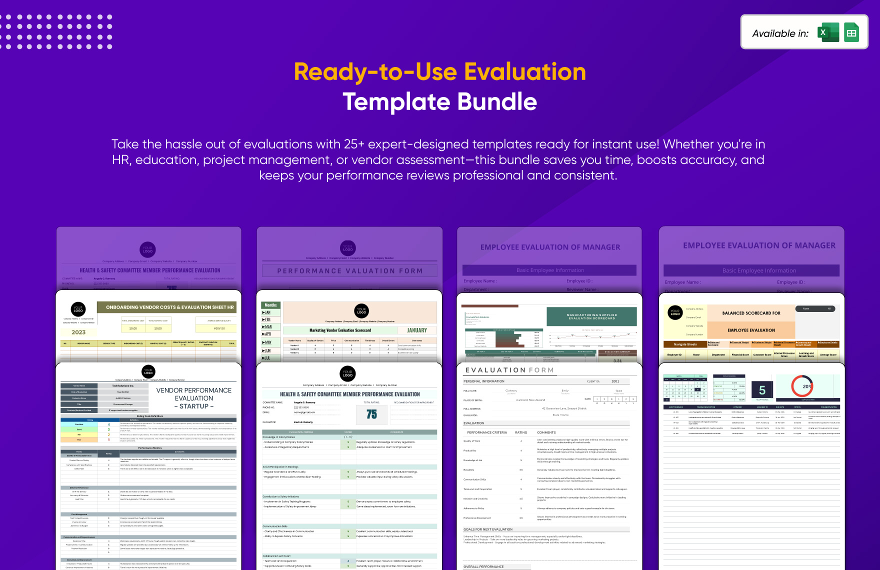 25+ Ready-to-Use Evaluation Template Bundle