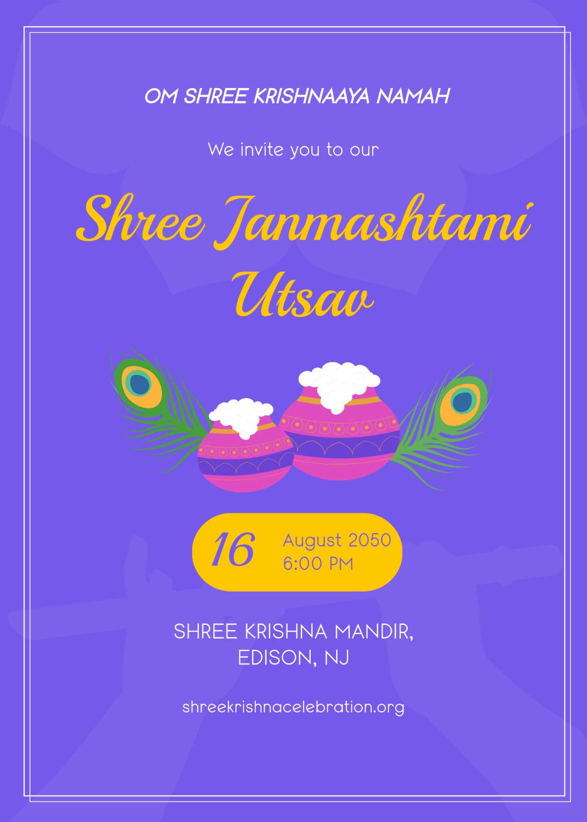 Free Shree Janmashtami Invitation Template