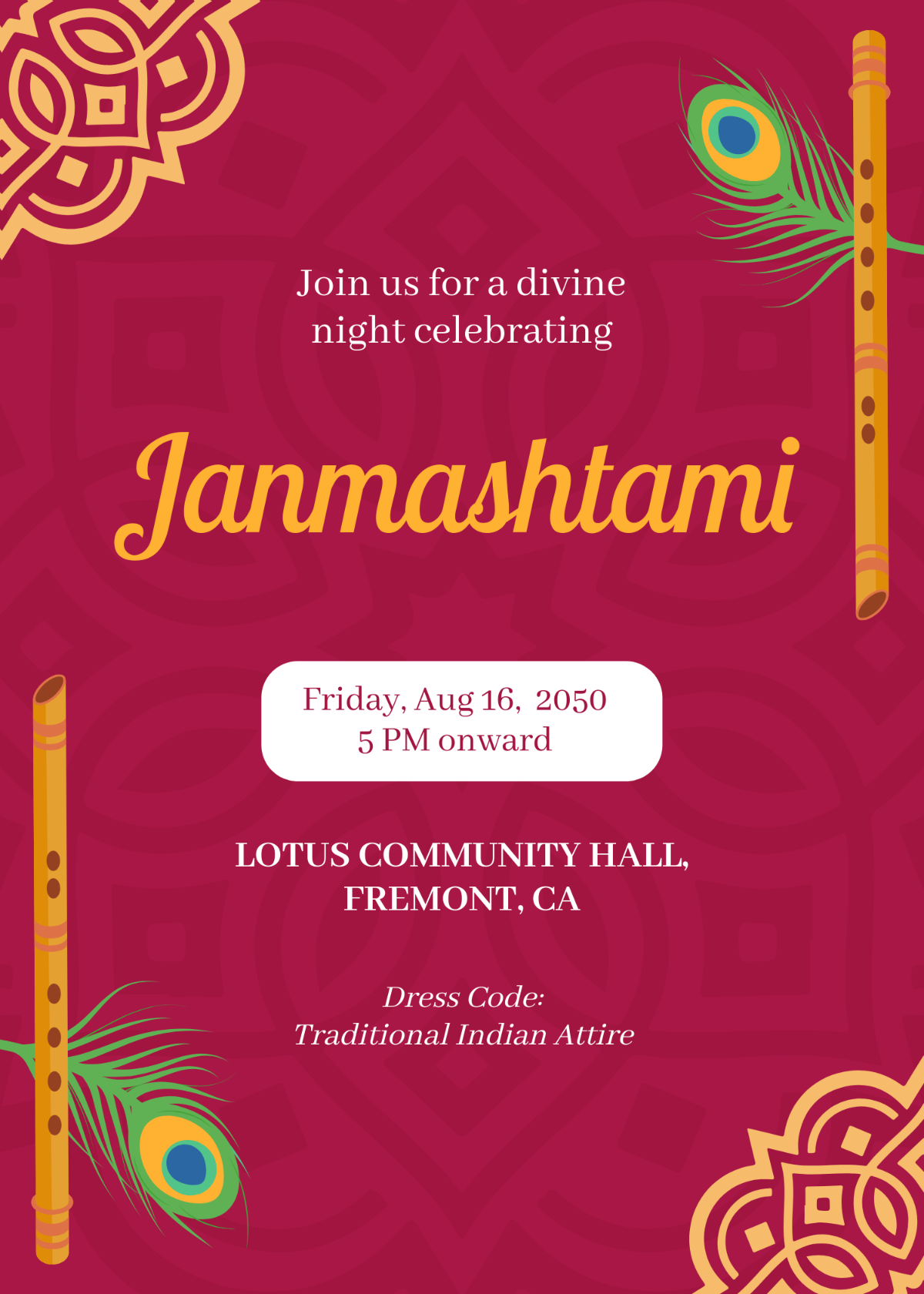 Free Janmashtami Invitation Template