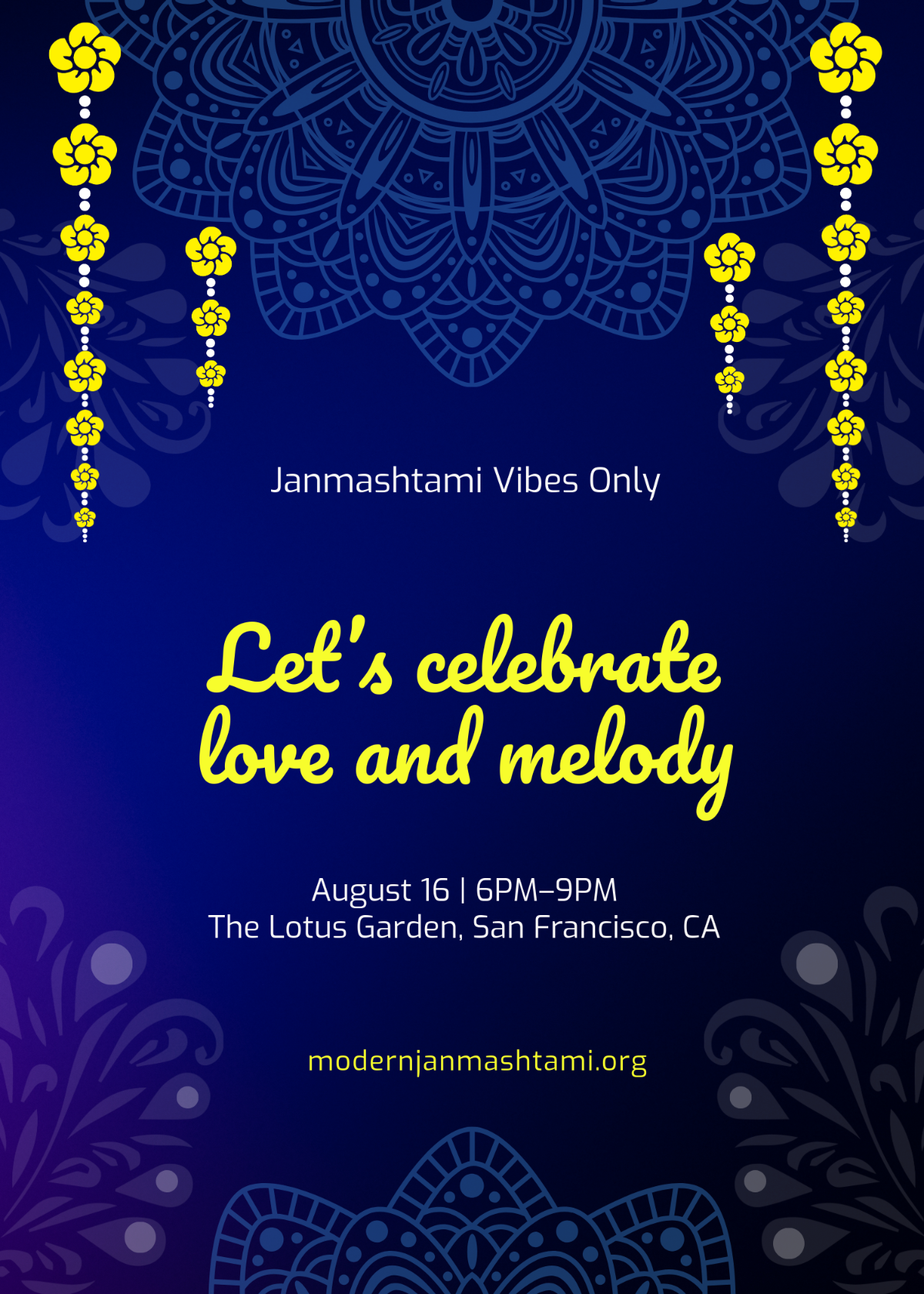 Free Janmashtami Invitation Poster Template to Edit Online
