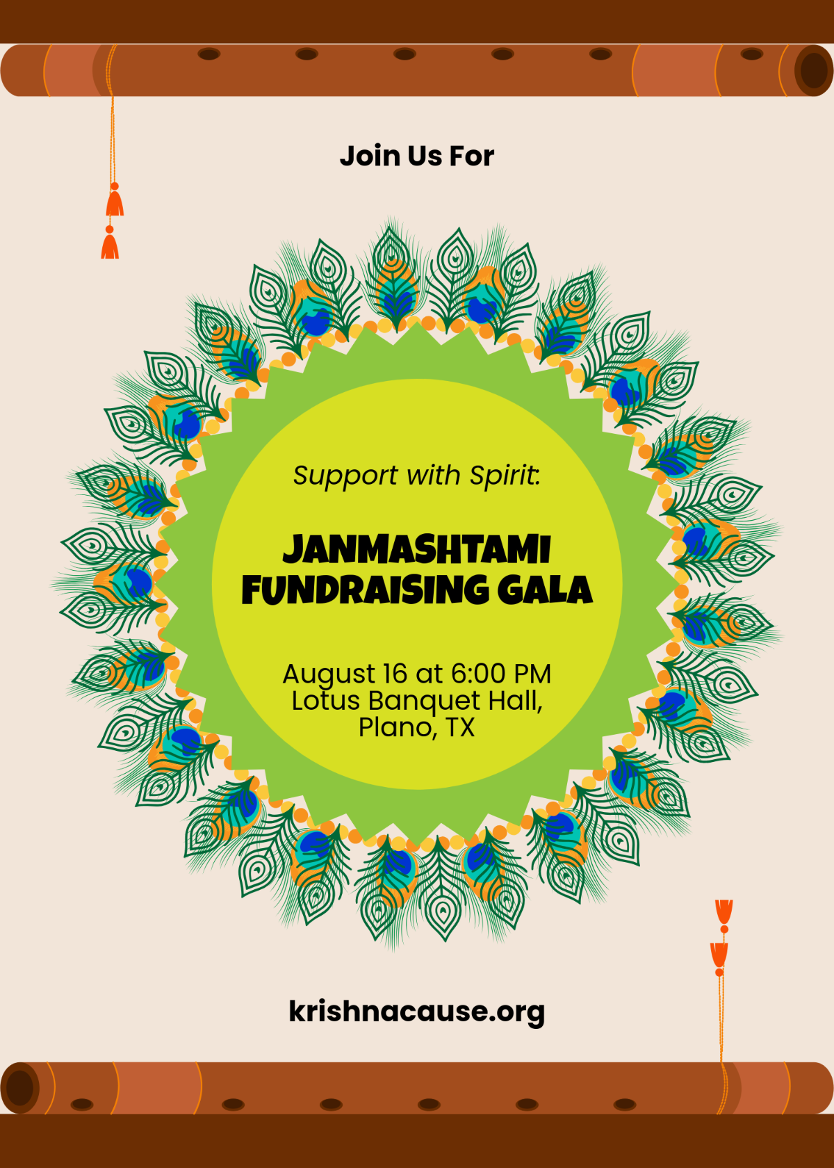 Free Janmashtami Fundraising Invitation Template