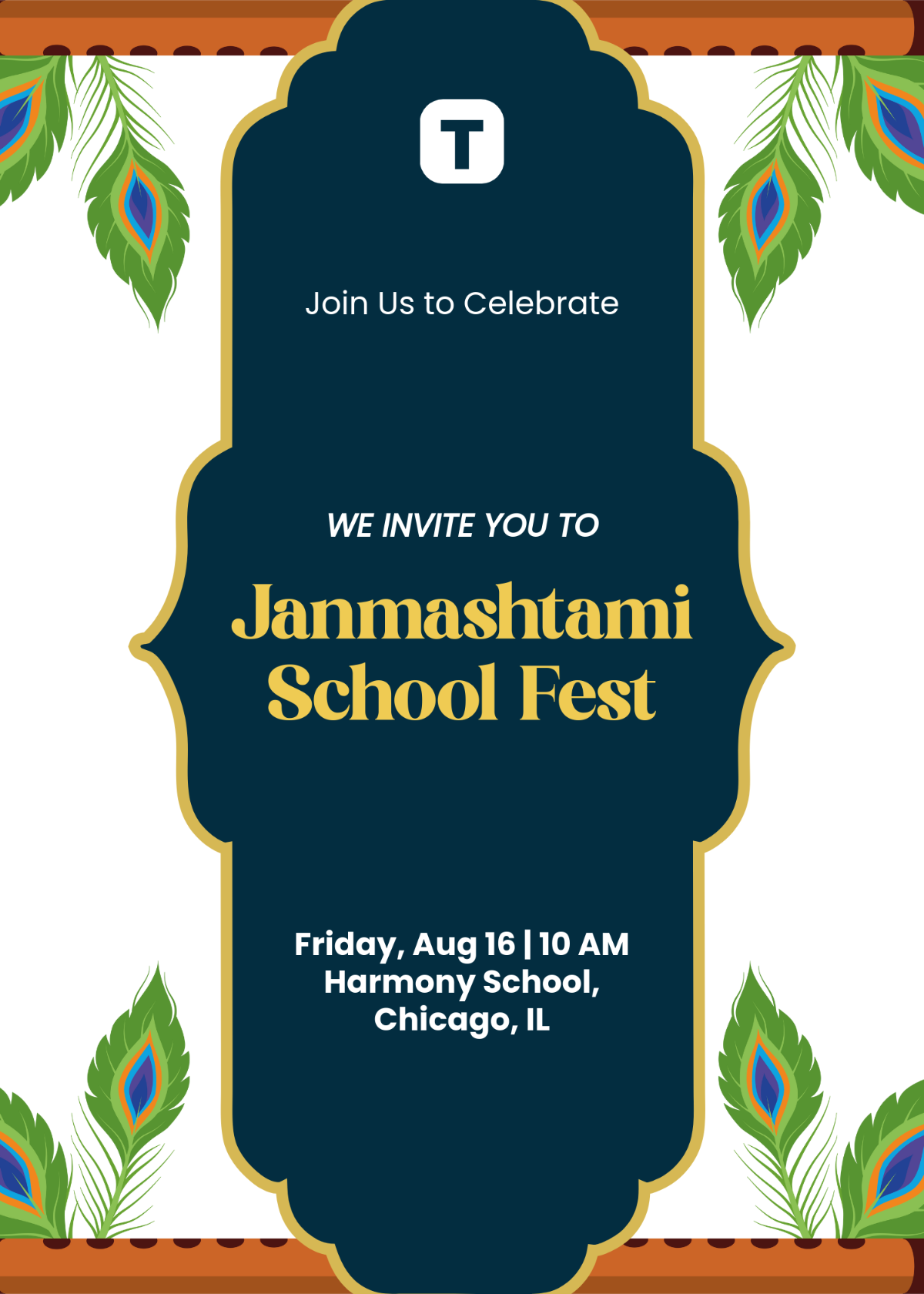 Janmashtami Invitation for School Template to Download