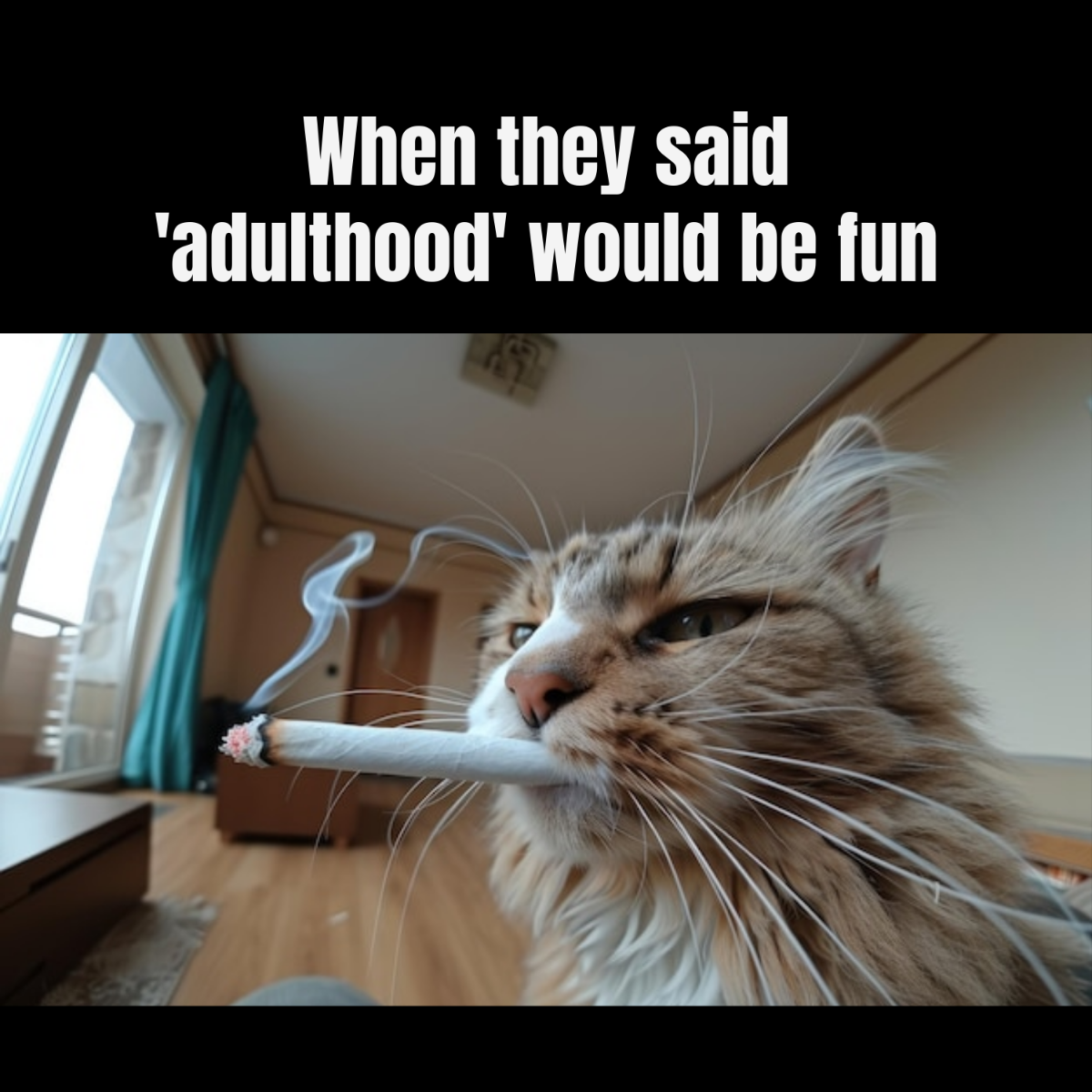 Free Smoking Cat Meme Template