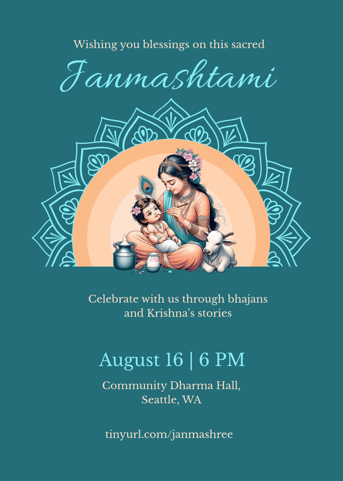 Free Janmashtami Greeting Invitation Template to Edit Online