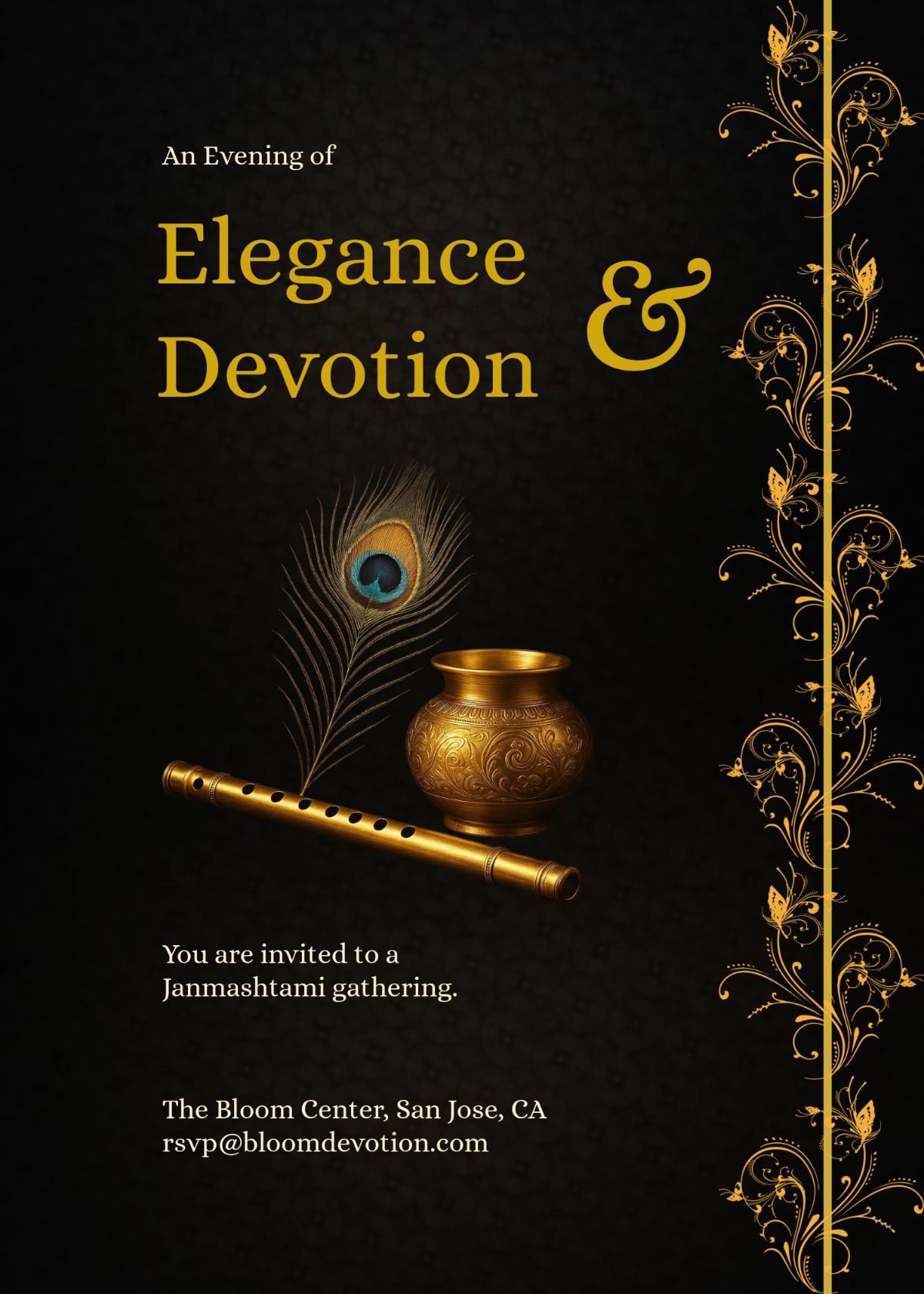 Free Elegant Janmashtami Invitation Template to Edit Online
