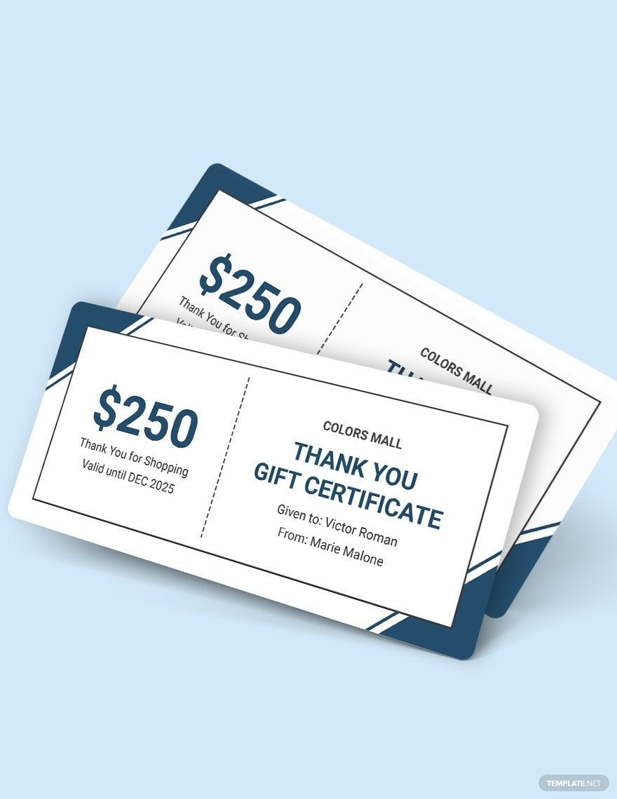 Thank You Gift Certificate Template
