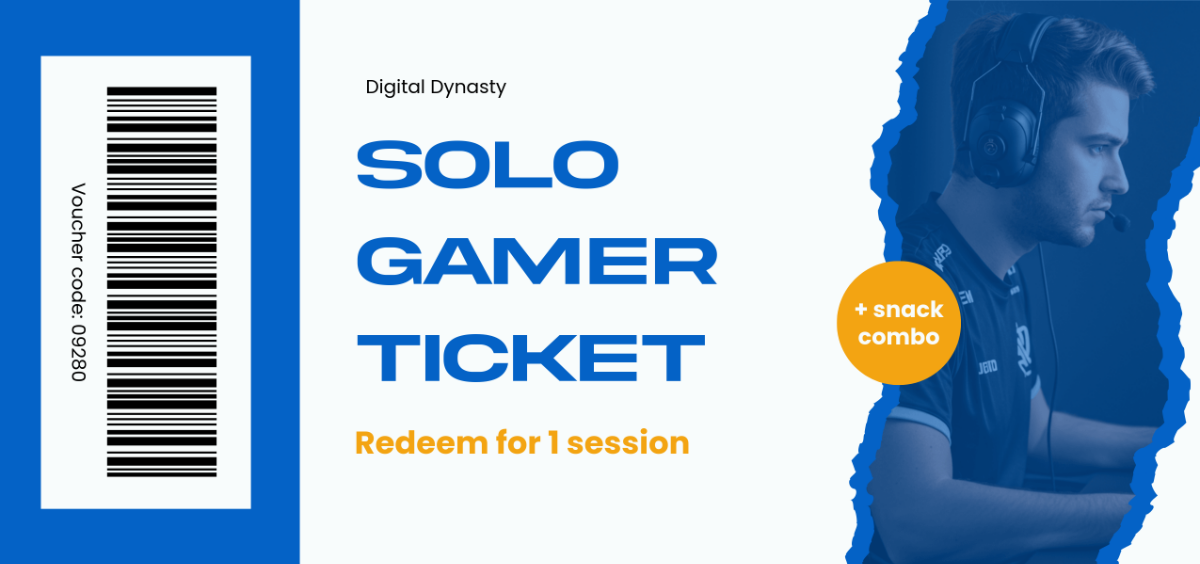 Free Blank Gaming Ticket Coupon Template to Edit Online