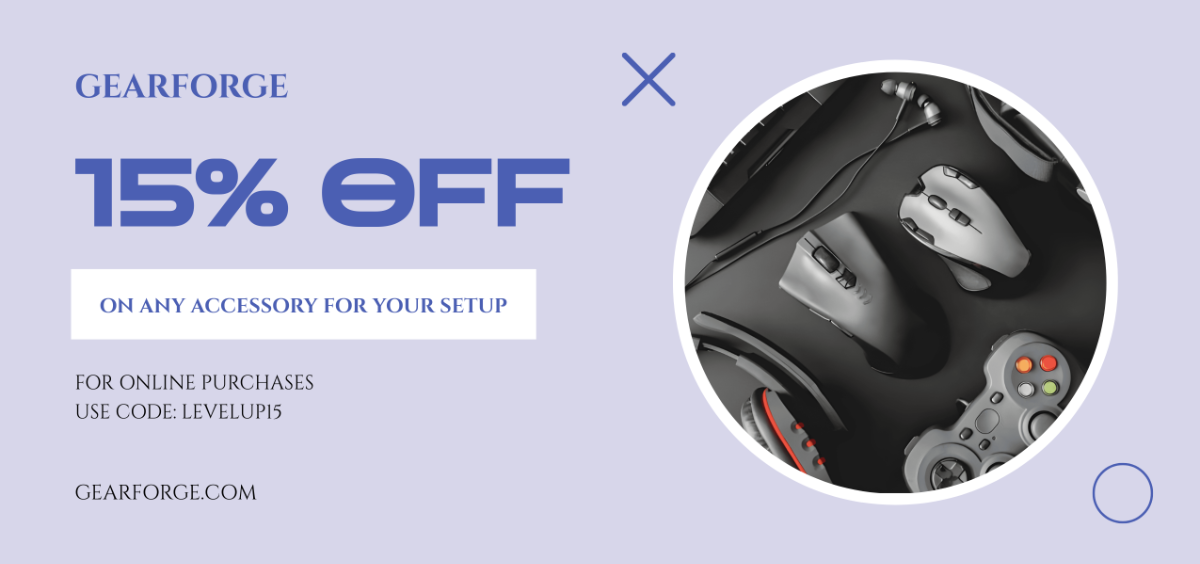 Free Gaming Accessories Coupon Template to Edit Online