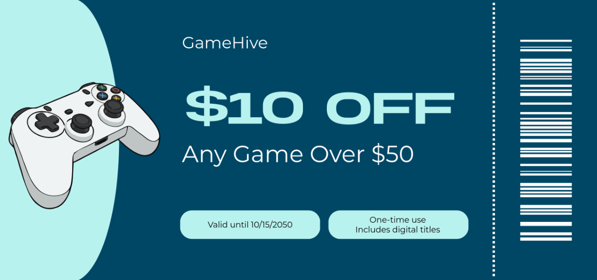 Free Gaming Discount Coupon Template to Edit Online