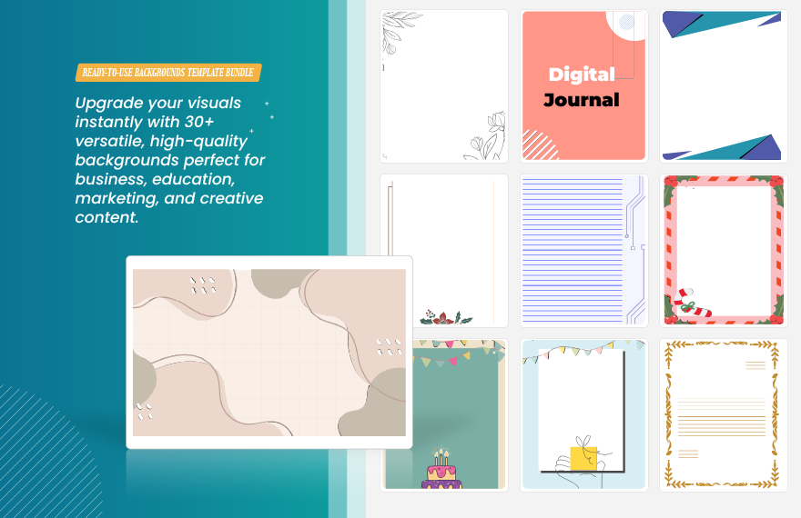 30+ Ready-to-Use Backgrounds Template Bundle