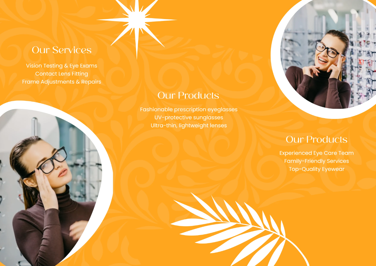 Free Blank Optical Store Pamphlet Template to Edit Online