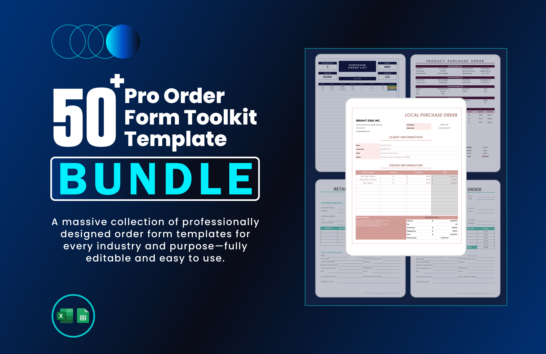 50+ Pro Order Form Toolkit Template Bundle in Excel, Google Sheets to Download