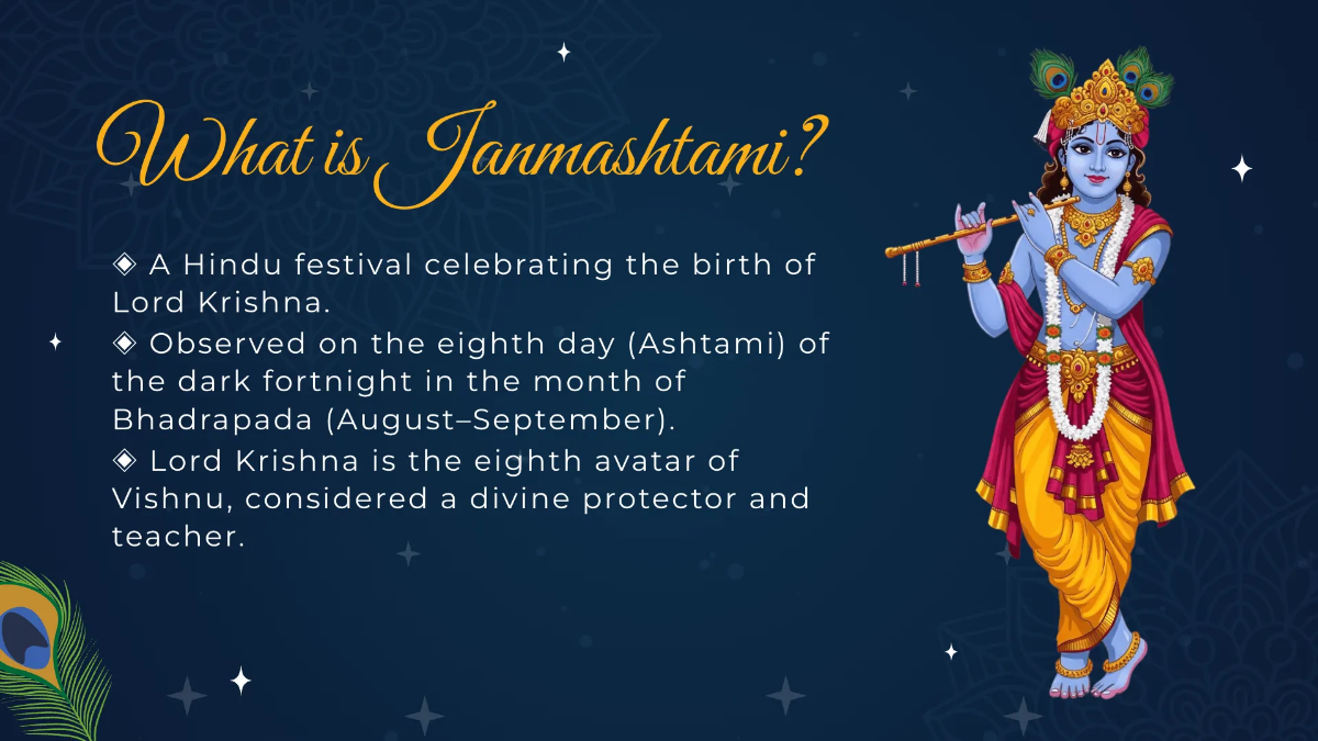Free Janmashtami Presentation Template to Edit Online