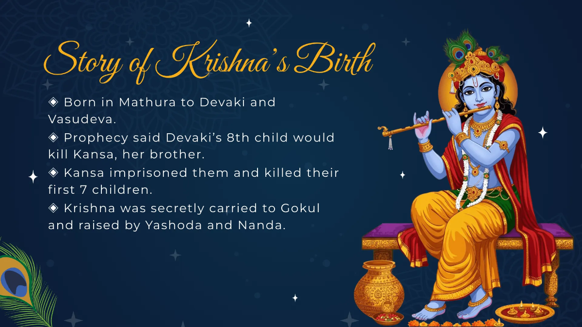 Free Janmashtami Presentation Template to Edit Online