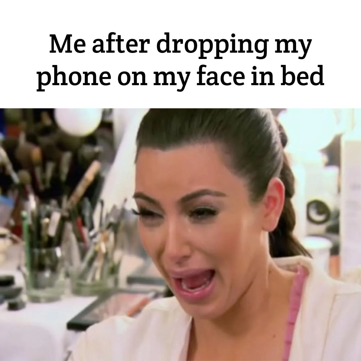 Free Kim Kardashian Crying Face Meme Template