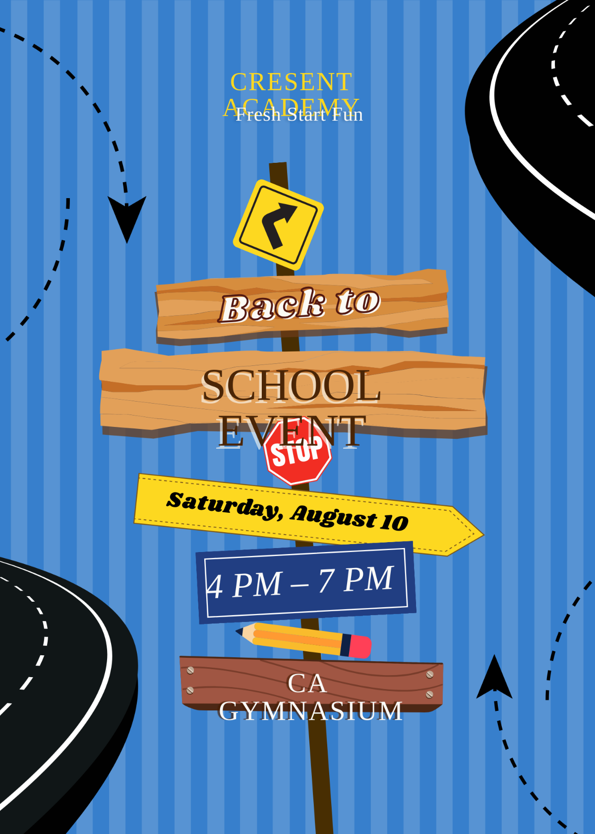 Free Blue Back To School Event Invitation Template
