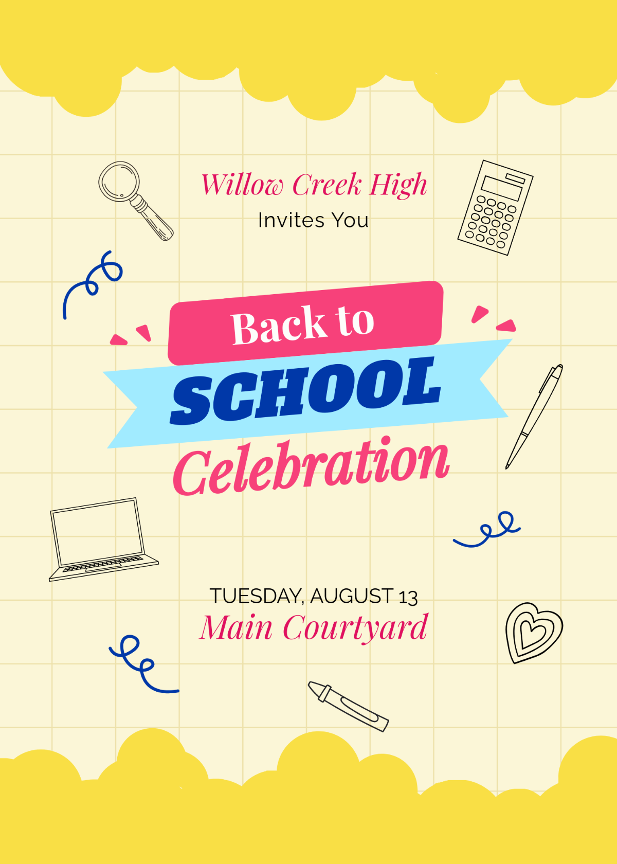 Free Back To School Celebration Invitation Template