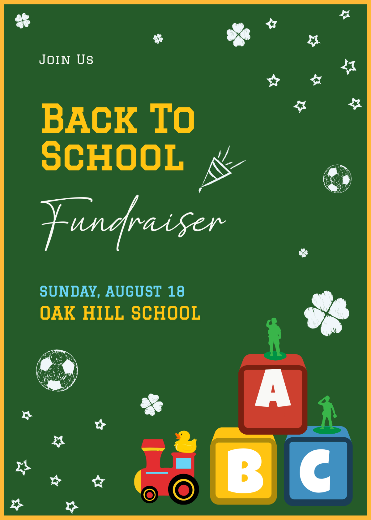 Free Back To School Fundraiser Invitation Template