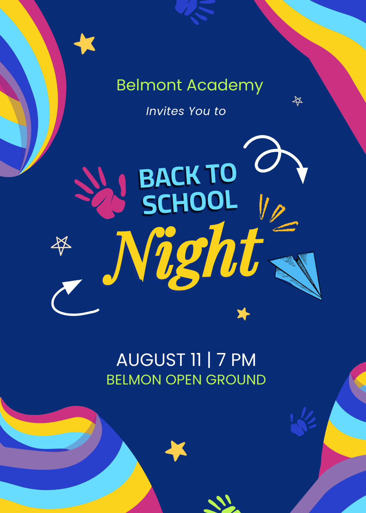 Free Creative Doodle Back To School Invitation Template