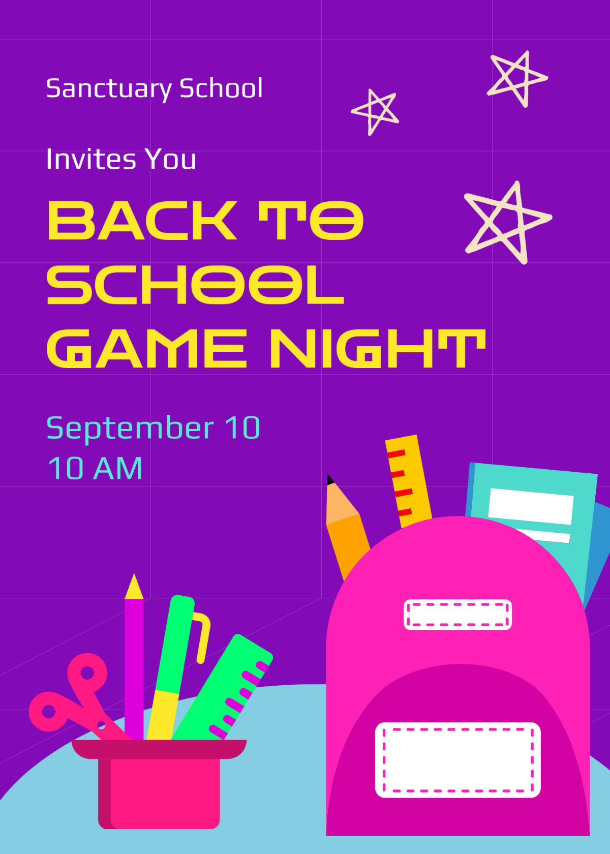 Free Back To School Game Night Invitation Template