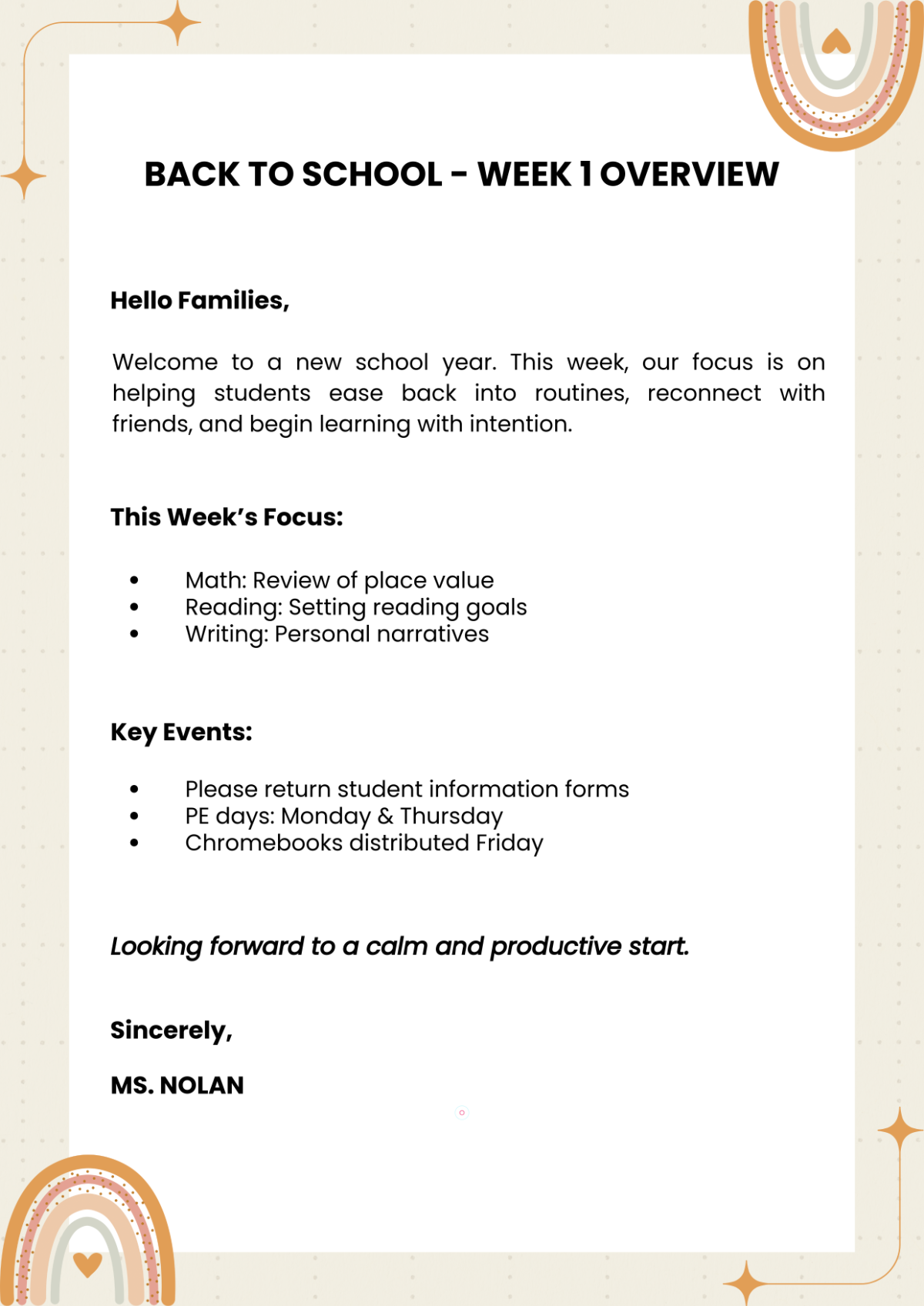 Minimalist Back To School Newsletter Template to Download