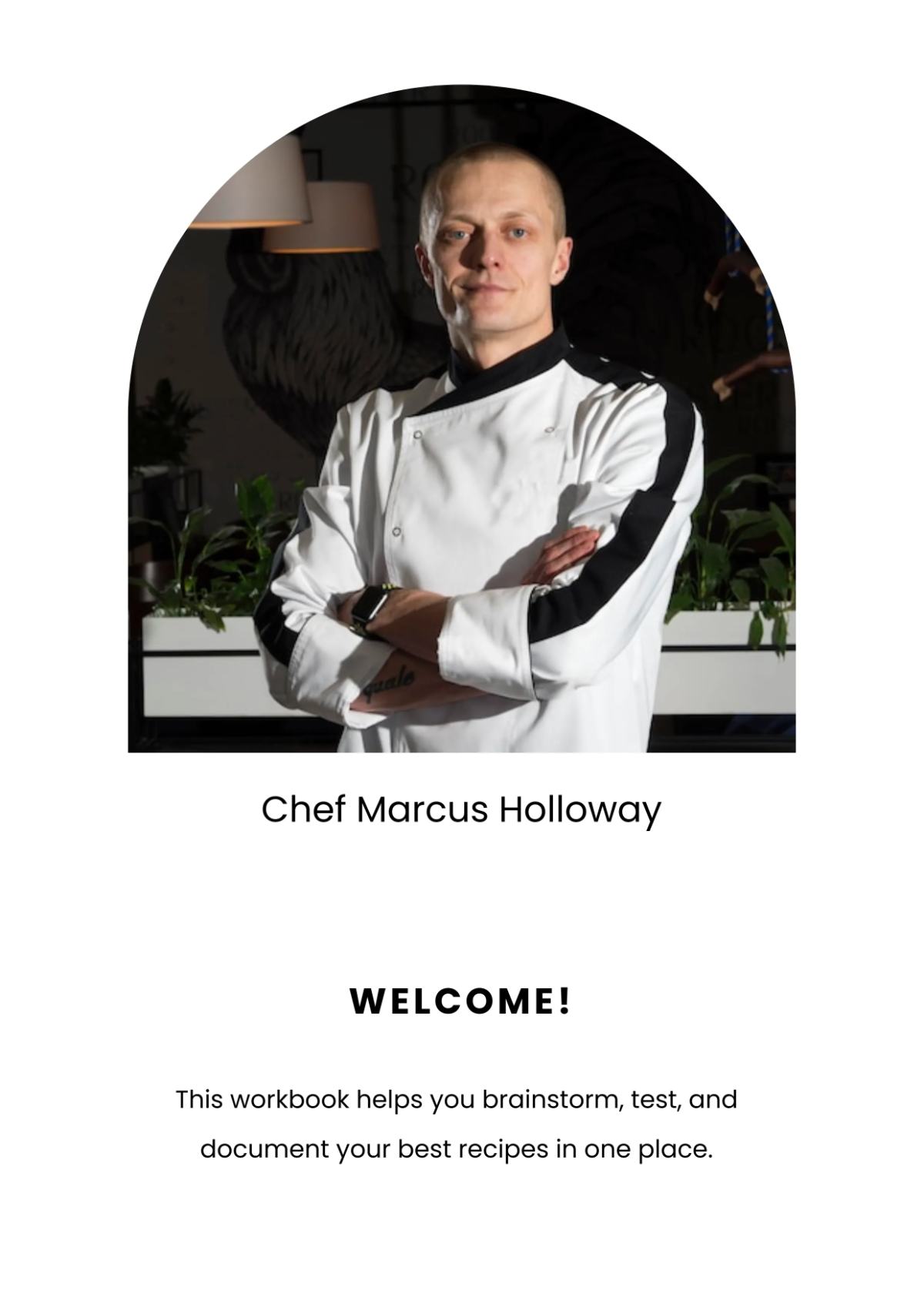 Free Recipe Workbook Template to Edit Online